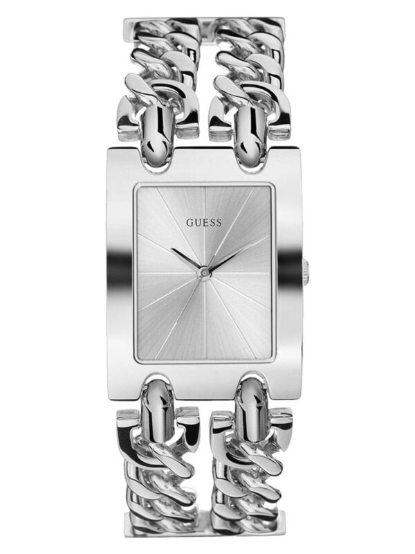 Montre Guess femme bracelet chaîne "Mod Heavy Metal" argentée (W1117L1) rectangulaire pour femme au Maroc.