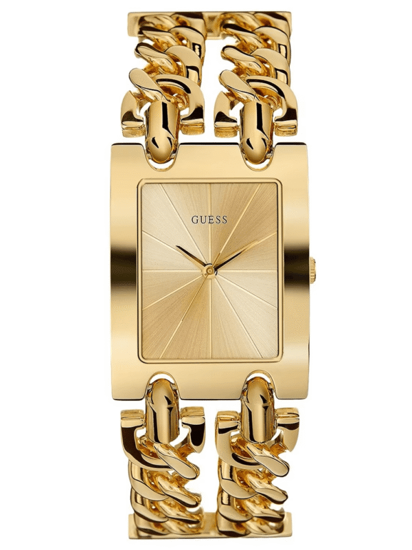 Montre Guess femme bracelet chaîne "Mod Heavy Metal" dorée (W1117L2) rectangulaire pour femme au Maroc.