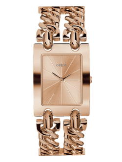 Montre Guess femme bracelet chaîne "Mod Heavy Metal" or rose (W1117L3) rectangulaire pour femme au Maroc.
