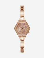 Montre Guess femme hexagonale or rose GW0680L3 (28mm est.) avec cristaux roses pour femme au Maroc.