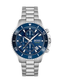 Montre Hugo Boss 1513907 Admiral argentée avec cadran bleu pour homme au Maroc.