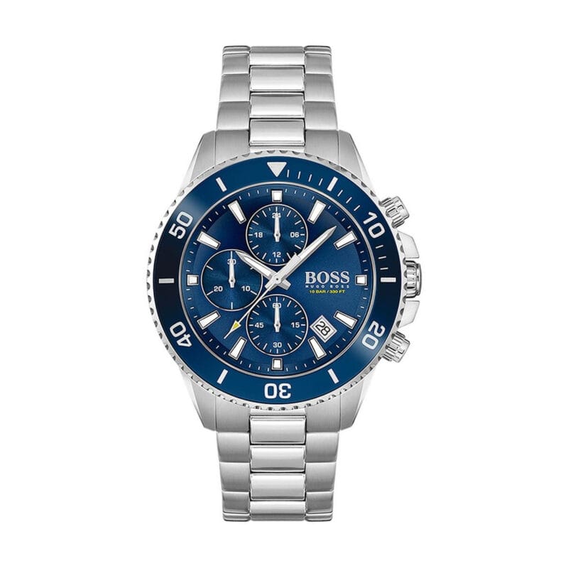 Montre Hugo Boss 1513907 Admiral argentée avec cadran bleu pour homme au Maroc.