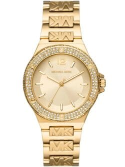 Montre Michael Kors MK7339 Maroc femme, dorée (37mm) avec lunette cristaux et bracelet logo MK.