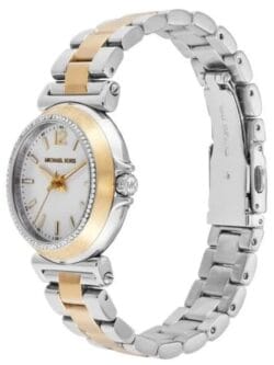 Vue de profil de la Montre Femme Michael Kors MK7492, montrant l'épaisseur et les détails dorés au Maroc.