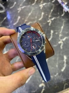Montre Tommy Hilfiger homme Maroc - modèle Aiden bleu, bracelet silicone