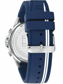 Dos du boîtier et bracelet silicone de la Montre Homme Tommy Hilfiger Aiden 1791859 au Maroc.