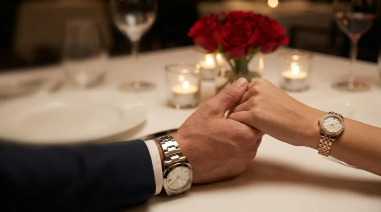 Montres pour femmes et hommes au Maroc Couple se tenant la main, montre pour homme et montre pour femme