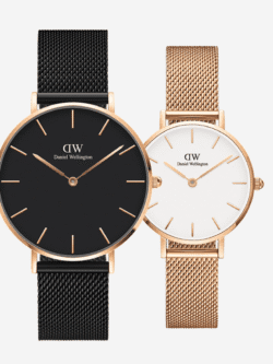 Montre Daniel Wellington couple mesh rose gold Saint-Valentin 2026 Maroc