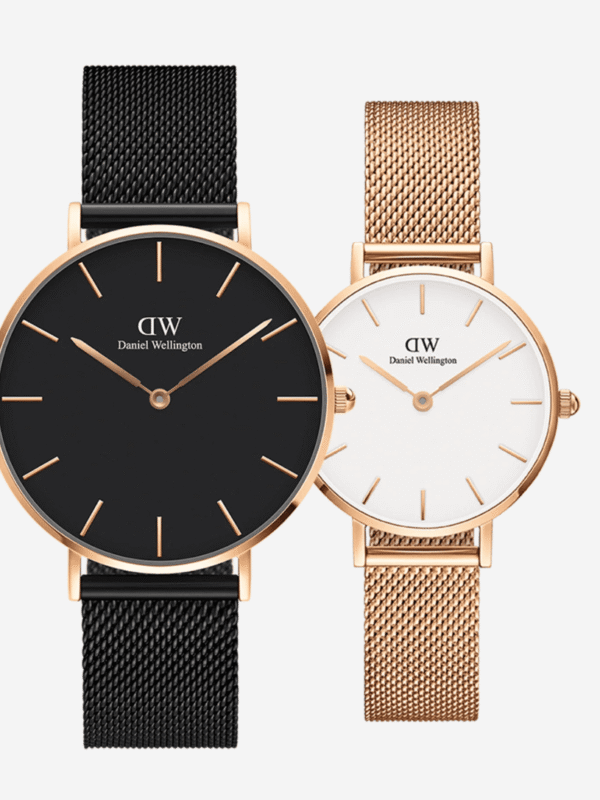 Montre Daniel Wellington couple mesh rose gold Saint-Valentin 2026 Maroc