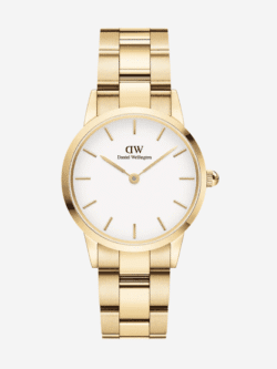 Montre Daniel Wellington femme bracelet link or 28mm cadran blanc Maroc