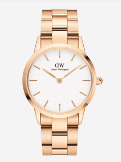 Montre Daniel Wellington Femme Bracelet Link Rose Gold 28mm Cadran Blanc Maroc
