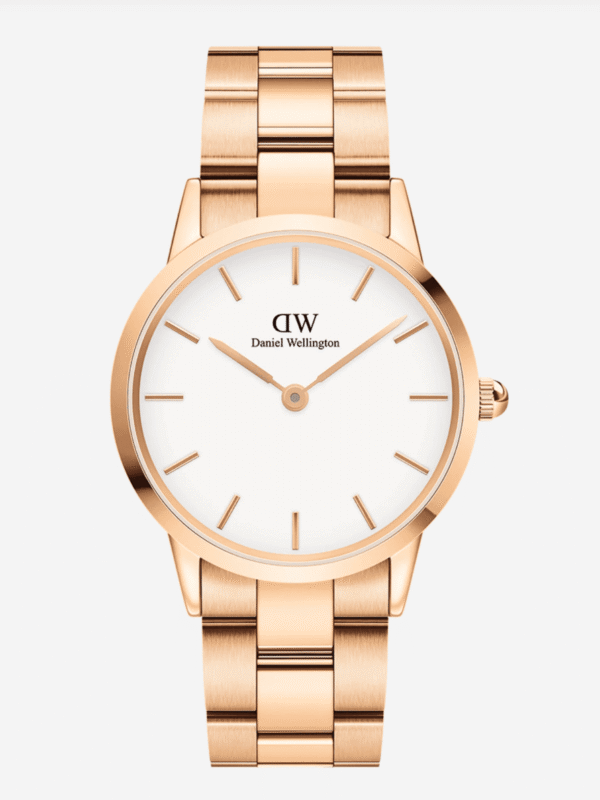 Montre Daniel Wellington Femme Bracelet Link Rose Gold 28mm Cadran Blanc Maroc