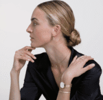 Montre Daniel Wellington femme mesh or 28mm Evergold portée lifestyle bijoux Maroc