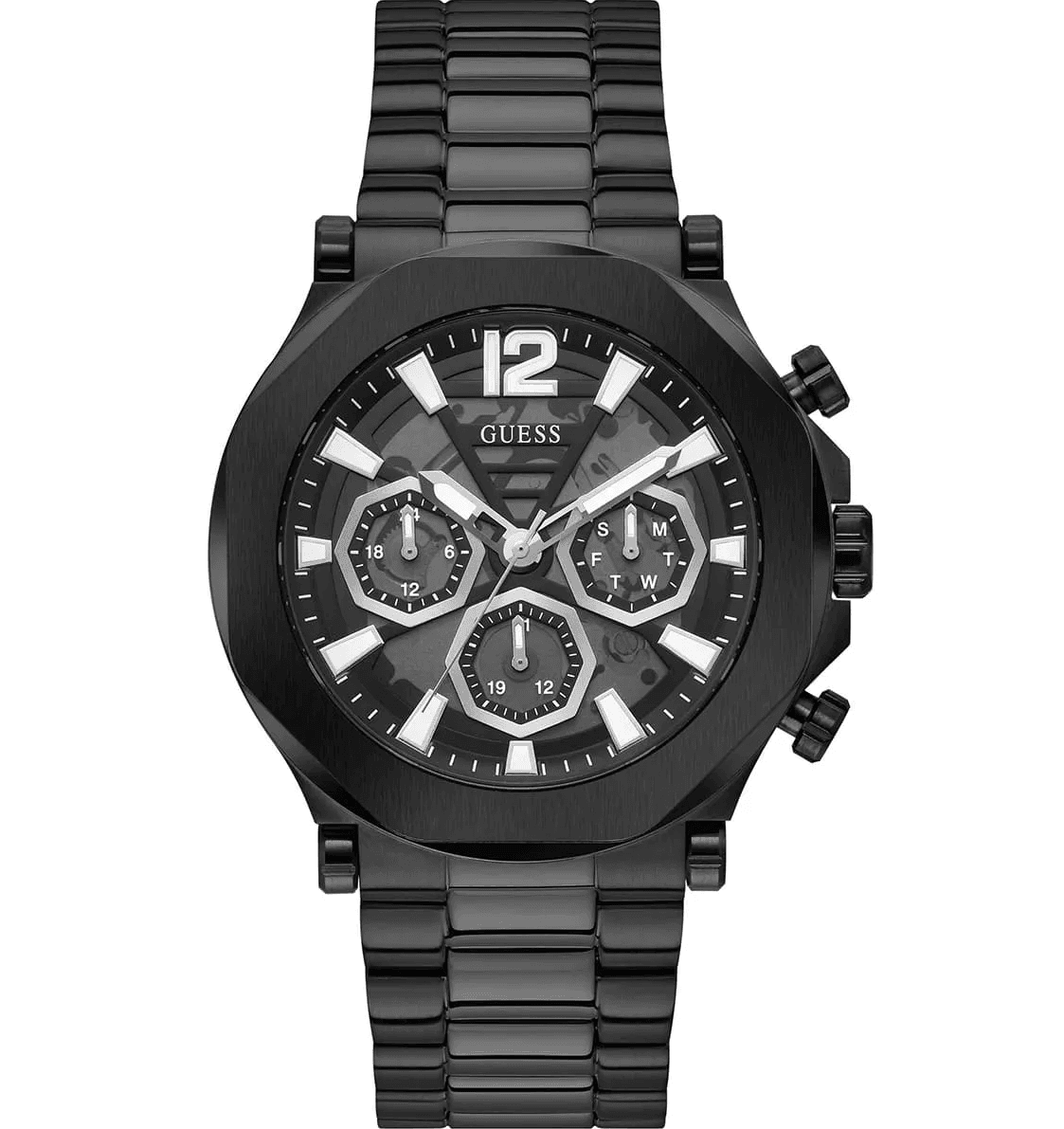 Cadran Squelette GW0539G3 Montre Guess GW0539G3 Maroc cadran noir squelette chronographe multifonction 46mm