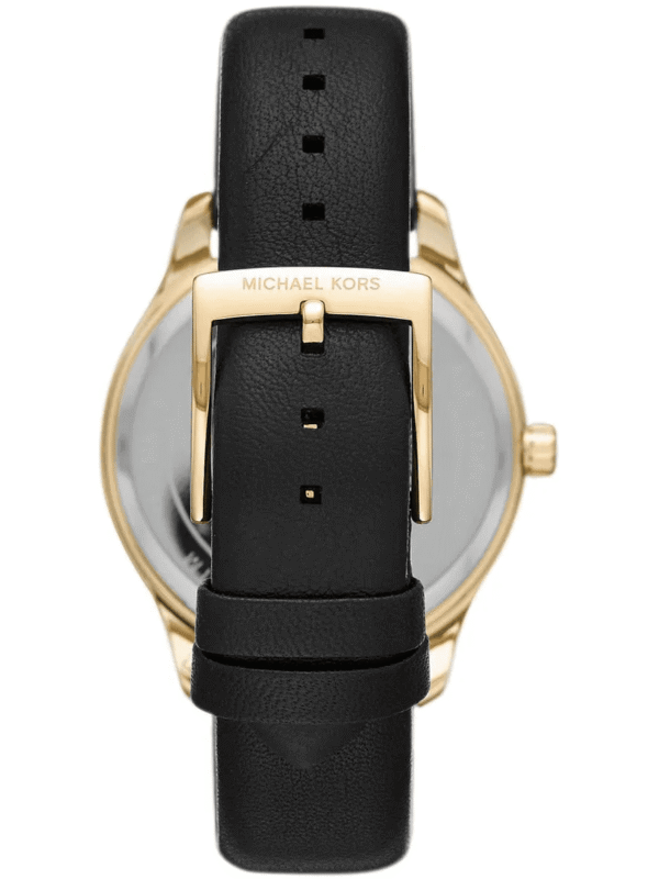 Montre Michael Kors MK2911 Maroc bracelet cuir noir fermoir boucle or gravé