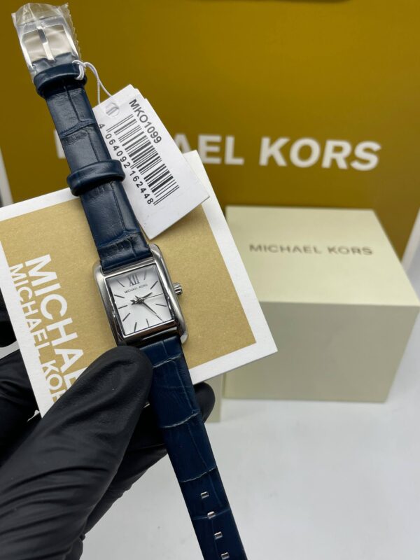 Montre Michael Kors MKO1099 Maroc authentique boîte officielle étiquette bracelet cuir bleu