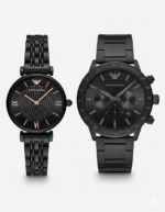 Cadeau Saint Valentin couple Maroc pack montres Armani noir luxe