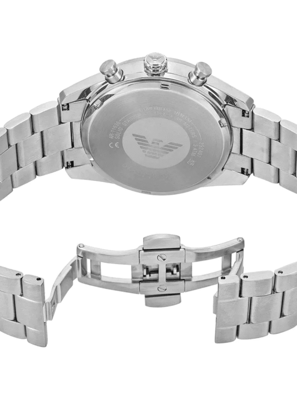 Bracelet en acier et fermoir papillon de la Montre Armani AR11636 au Maroc.