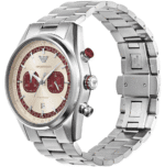 Vue de profil de la Montre Homme Emporio Armani AR11645 montrant le bouton poussoir rouge au Maroc.