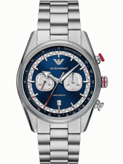 Montre Homme Emporio Armani AR11676 cadran bleu marine et poussoir rouge pour homme au Maroc.