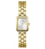 Montre femme GUESS GW0865L2 dorée avec boîtier rectangulaire et cristaux.