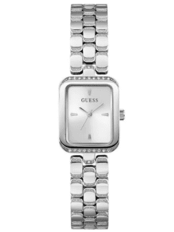 Montre femme GUESS GW0865L1 Isla argentée avec boîtier rectangulaire 22x28mm et cristaux