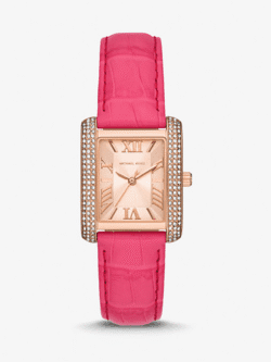Montre Michael Kors Emery MK2984 rose gold avec bracelet cuir crocodile pour femme au Maroc.