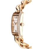 Montre Michael Kors Emery MK7300 dorée avec cristaux latéraux pour femme au Maroc.