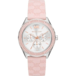 Montre Michael Kors Jessa MK7268 argentée avec bracelet silicone logo rose pour femme au Maroc.