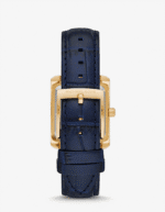 Michael Kors Emery MK2982 blue crocodile embossed leather gold buckle back view for women in Morocco.