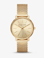 Montre Michael Kors Pyper MK4339 dorée maille milanaise cadran sunray cristaux pour femme au Maroc.