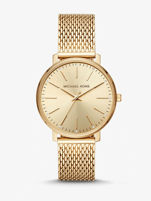 Montre Michael Kors Pyper MK4339 dorée maille milanaise cadran sunray cristaux pour femme au Maroc.