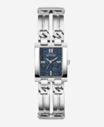 Montre GUESS GW0807L1 argentée avec boîtier rectangulaire 24mm pour femme au Maroc.
