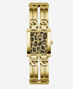 Montre GUESS GW0807L2 dorée avec boîtier rectangulaire 24mm pour femme au Maroc.