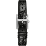 Vue arrière de la montre Emporio Armani AR11660 avec fermoir et bracelet cuir noir.