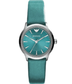 Montre Emporio Armani AR1804 Gianni T-Bar cadran turquoise sunray bracelet cuir pour femme au Maroc.