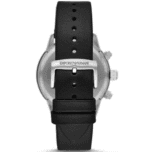 Dos bracelet cuir noir montre Emporio Armani AR11243 boucle ardillon logo
