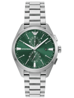 Montre Emporio Armani AR11480 homme chronographe cadran vert face acier Maroc