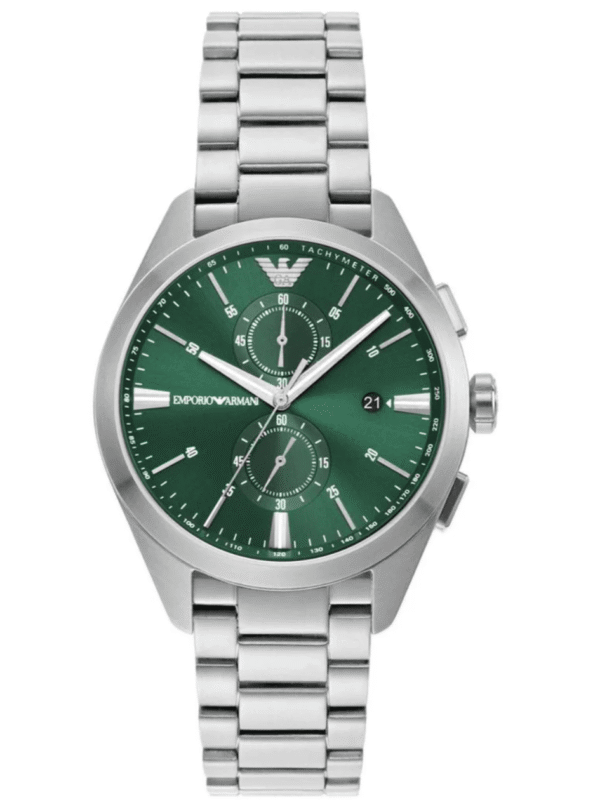 Montre Emporio Armani AR11480 homme chronographe cadran vert face acier Maroc