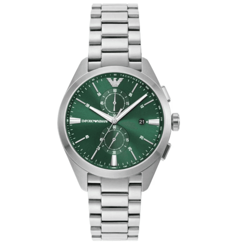 Montre Emporio Armani AR11480 homme chronographe cadran vert face acier Maroc