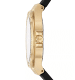 Profil boîtier doré lunette cristaux Michael Kors Lennox MK7281