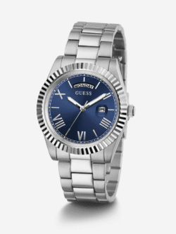 Montre Guess Day/Date Watch GW0265G7 profil bracelet acier argenté