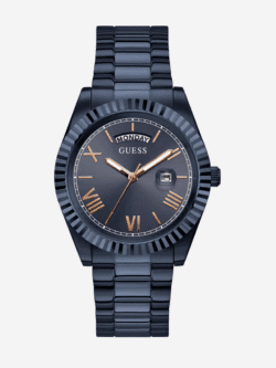 montre guess day date watch gw0265g9 bleu navy vue de face