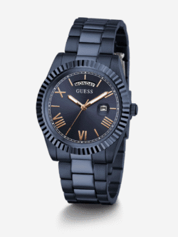 Montre Guess Day/Date Watch GW0265G9 profil bracelet acier bleu navy