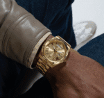 montre guess day date watch gw0265g2 doré au poignet homme maroc
