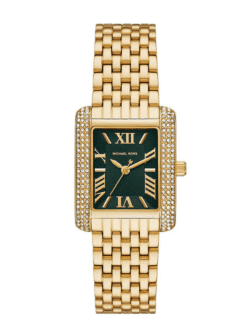 Montre Michael Kors Emery MK4742 femme dorée cadran vert cristaux pavés 27mm