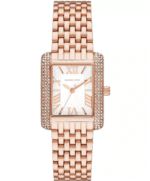 Montre Michael Kors Emery MK4743 femme or rose cadran blanc cristaux pavés 33mm