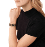 Montre Michael Kors MK7387 portée au poignet femme bracelet léopard emery