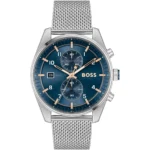 montre boss 1514149 skytraveller cadran bleu acier pour homme au maroc