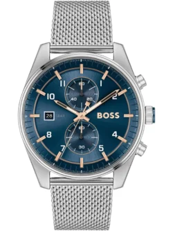 montre boss 1514149 skytraveller cadran bleu acier pour homme au maroc